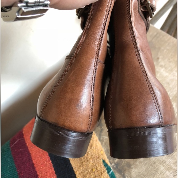 RALPH LAUREN Lt Brown Leather Doughboy Lace-Up Buckle Ankle Boots 10B Italy RARE - Picture 4 of 12